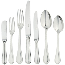 Sully 84-piece stainless steel cutlery set by Ercuis with polished finish, ridge detail, and shell motif.