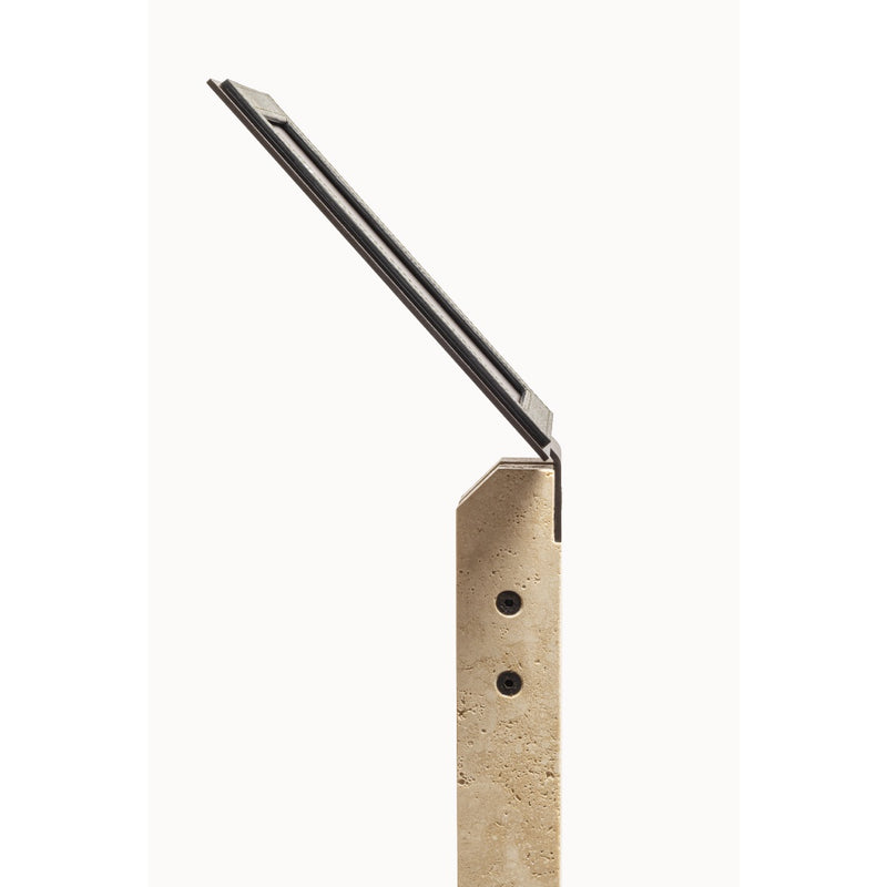 Side view of Pillar Leather & Stone Menu Stand No.1 – Giobagnara