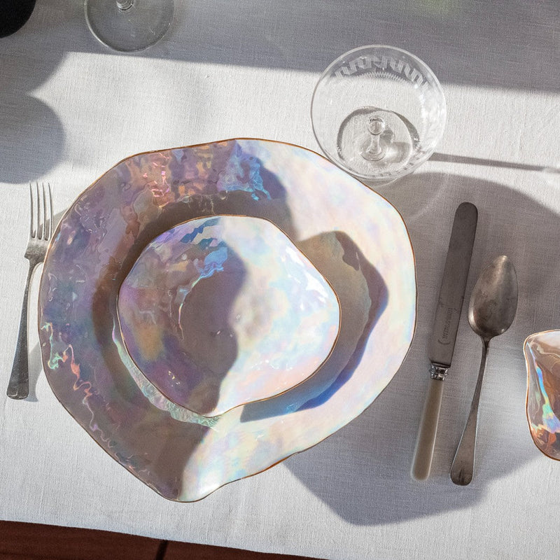 Set of 4 Large Dinner Plates Pearlescent - Indulge Nº6