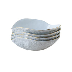 Set of 4 Side Bowls White with Golden Rim - Indulge Nº2