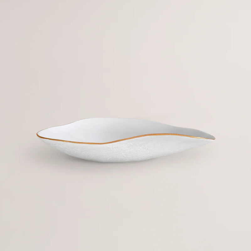 Set of 2 Side Bowls White with Golden Rim - Indulge Nº3