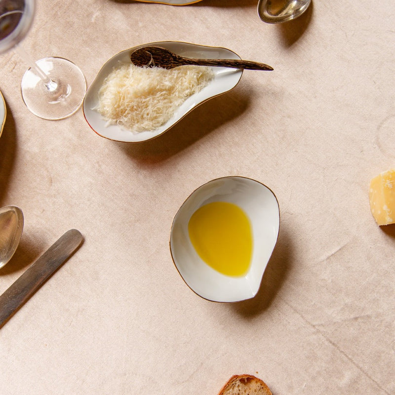 Set of 2 Side Bowls White with Golden Rim - Indulge Nº3