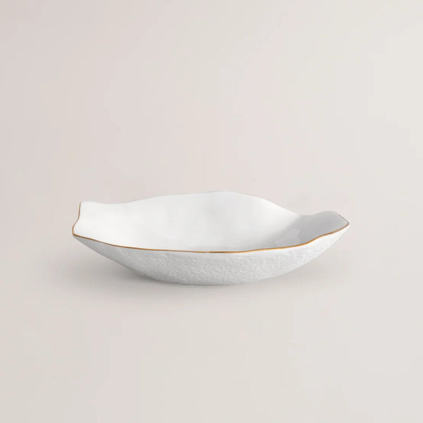 Set of 2 Small Plates White with Golden Rim - Indulge Nº5
