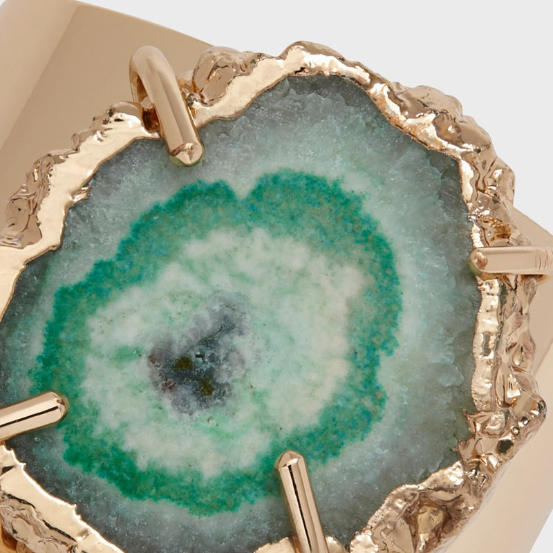 Quartz green napkin rings by Joanna Buchanan close-up.