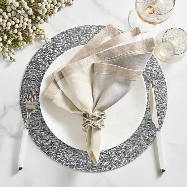Amiramour Dip Dye Linen Napkin In Gray & Silver by Kim Seybert 6