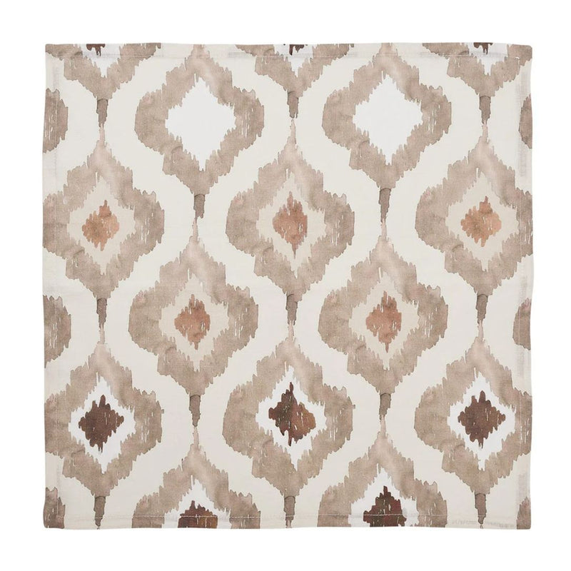 Unwraped  Watercolor Ikat napkin by Kim Seybert presented on white background, sold at Amiramour
