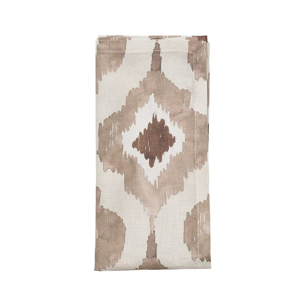 Folded Watercolor Ikat napkin by Kim Seybert presented on white background, sold at Amiramour 