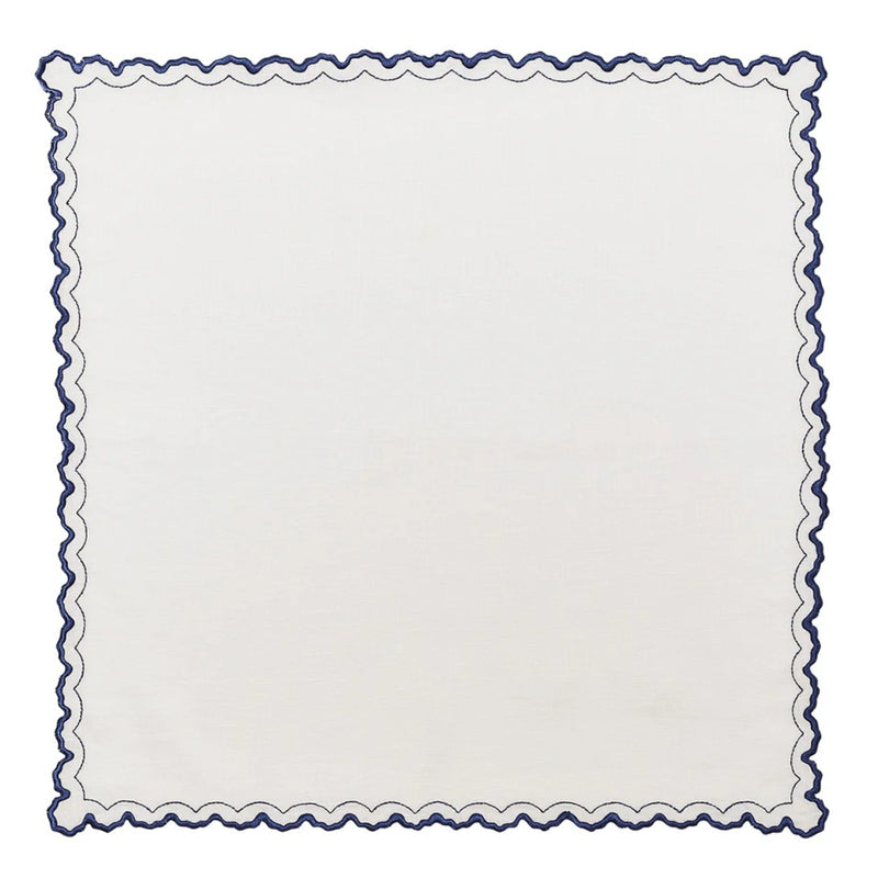 Arches Napkin in White and Blue by Kim Seybert | Set of 4