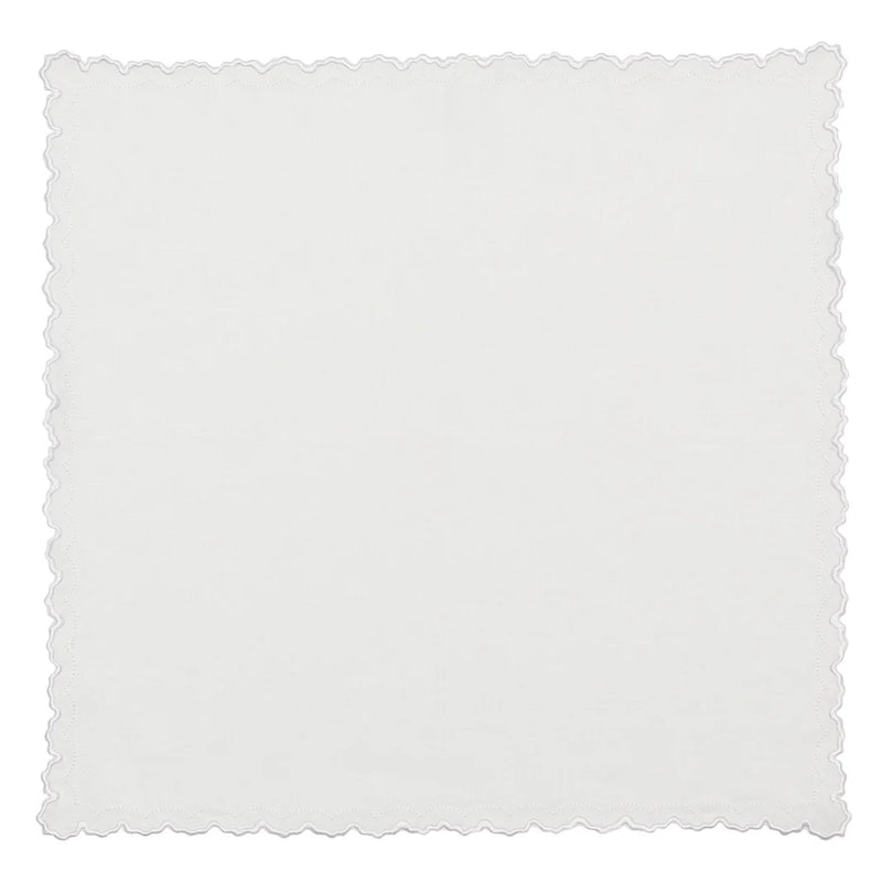 Arches Napkin in White by Kim Seybert unwrapped on white background