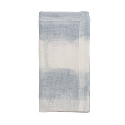 Watercolor stripe napkin in white, blue, and grey tones by Kim Seybert