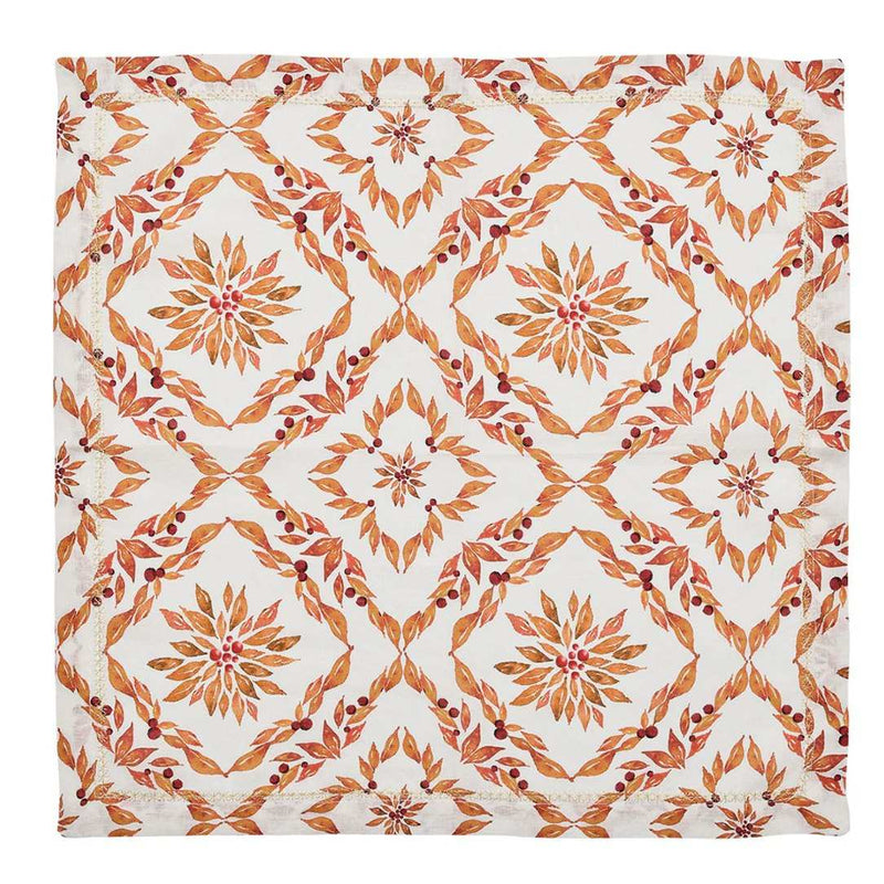 Laurel linen napkin by Kim Seybert unwraped on white background, sold at Amiramour.