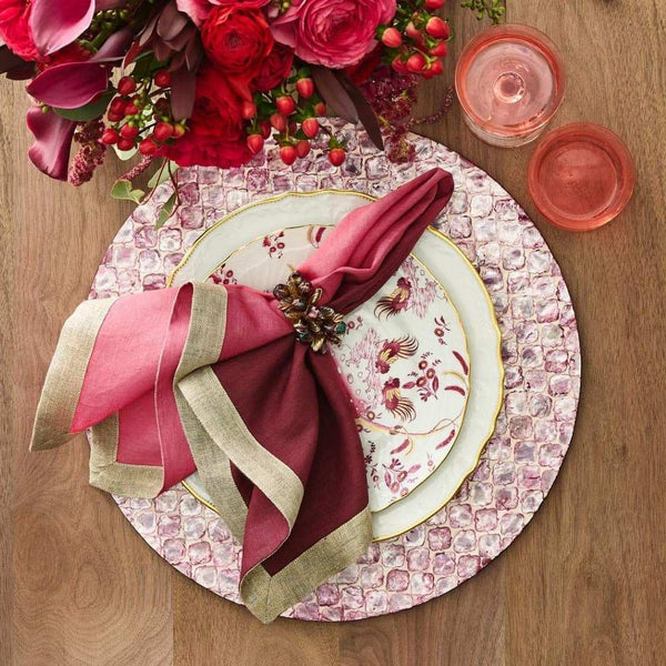 Dip Dye Linen Napkin in Red Berry and Plum by Kim Seybert | Set of 4