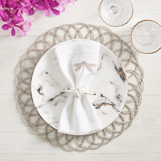Table styled with Rope Knot Napkin Rings and neutral-toned linens