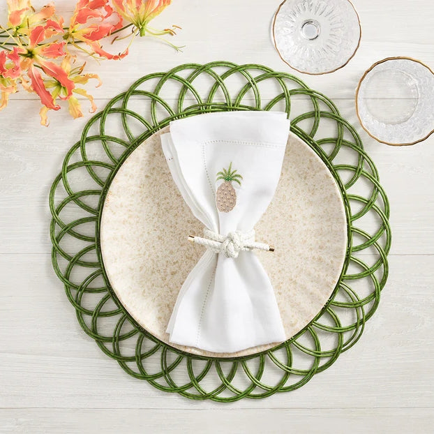 Amiramour Rope Knot Napkin Ring by Kim Seybert in coastal table décor