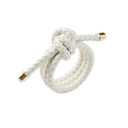 Rope Knot Napkin Ring in White by Kim Seybert on white background