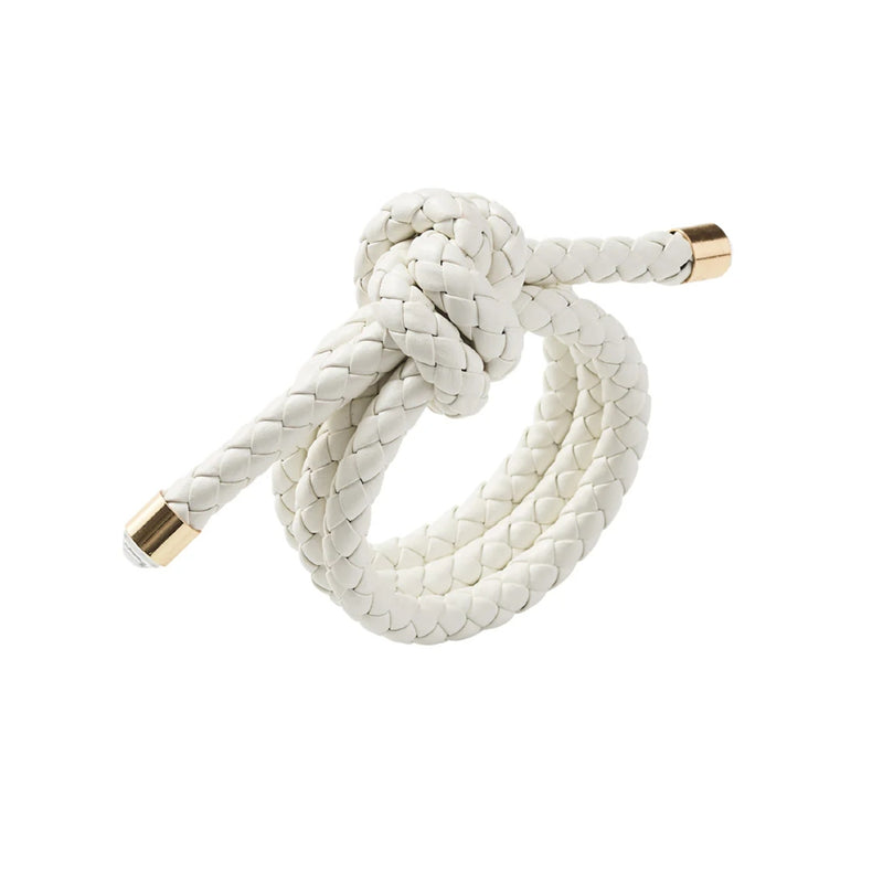 Rope Knot Napkin Ring in White by Kim Seybert on white background