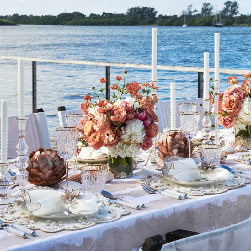 Beachcomber Napkin Rings with natural shell beads by Kim Seybert beach table setting.