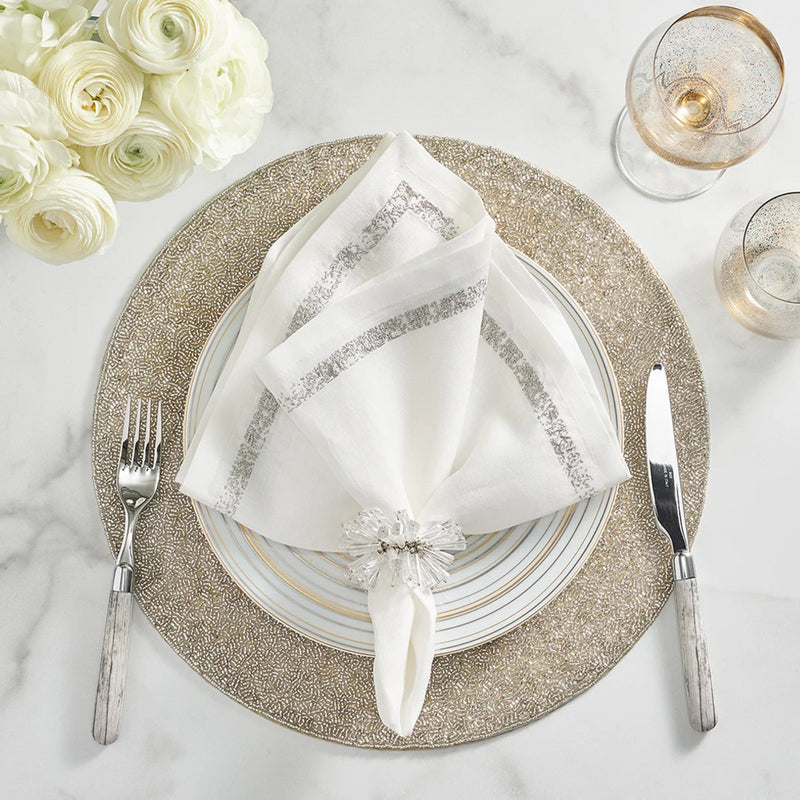Close-up of soft-toned setting with radiant Dazzle Napkin Ring
