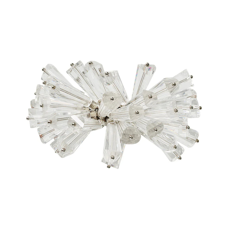 Top view of Dazzle Napkin Ring in crystal glass by Kim Seybert 