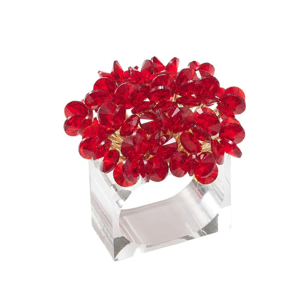 Aster Napkin Ring in Red by Kim Seybert, sold by Amiramour