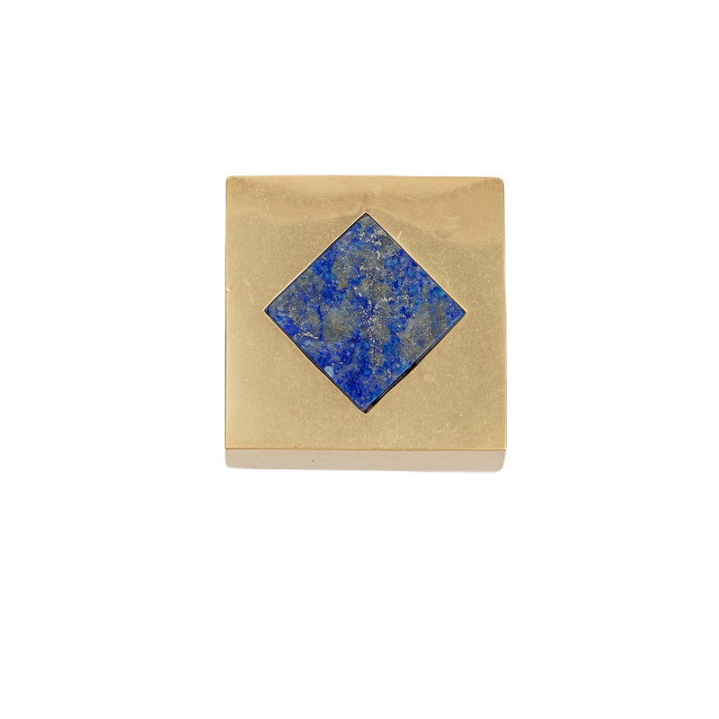 Top view of blue lapis lazuli napkin rings by Joanna Buchanan, sold by Amiramour