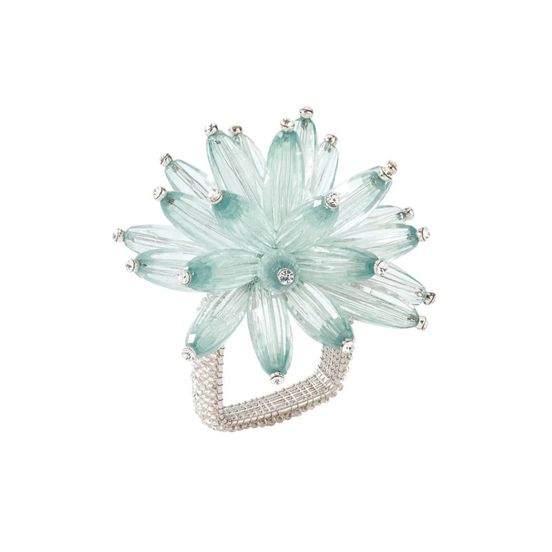 Constellation Napkin Ring in Seafoam by Kim Seybert, front view on white background