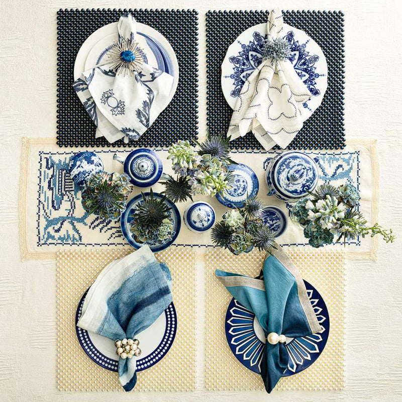 Stylish table decor featuring Bauble Napkin Ring by Kim Seybert among elegant table settings