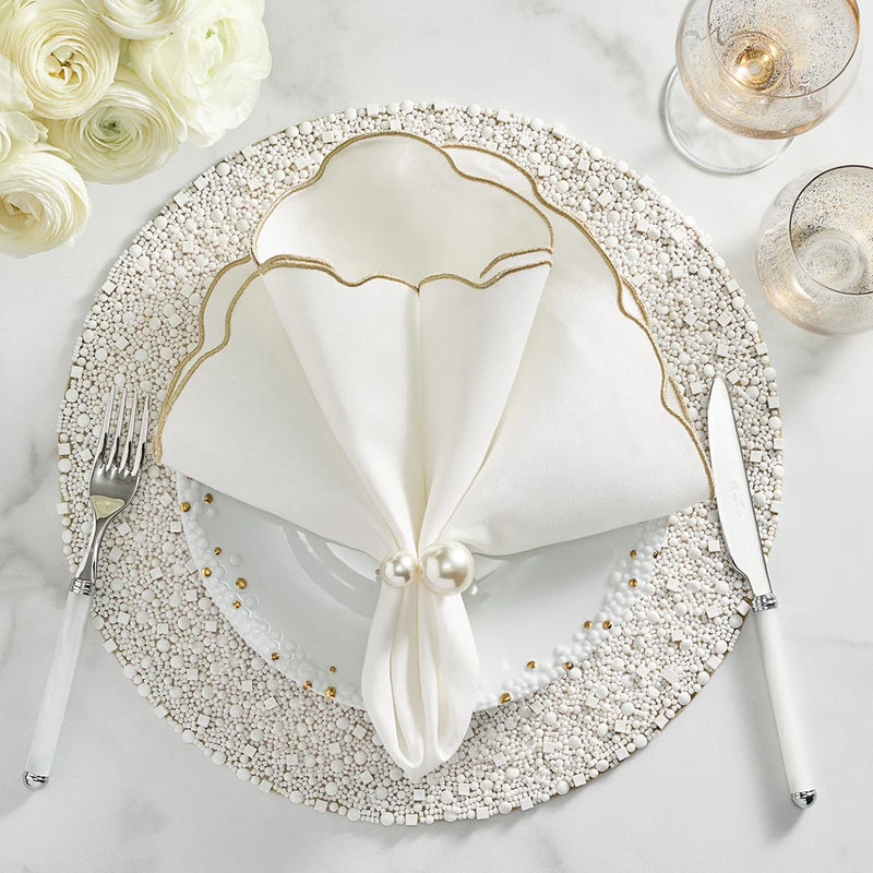 100Pcs Gold Disposable Napkin Rings Imitation Pearl 100Pcs Gold Disposable Napkin Rings Imitation Pearl