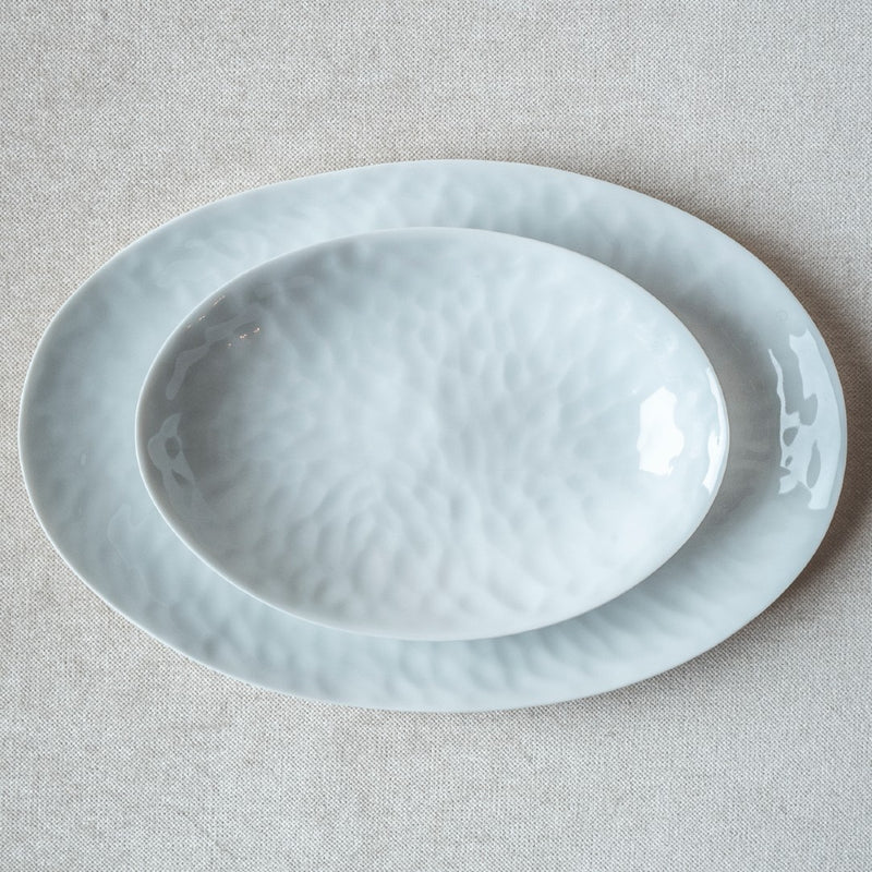 Dinnerware Set Oval Dishes White - Ovum Nº2+Nº4