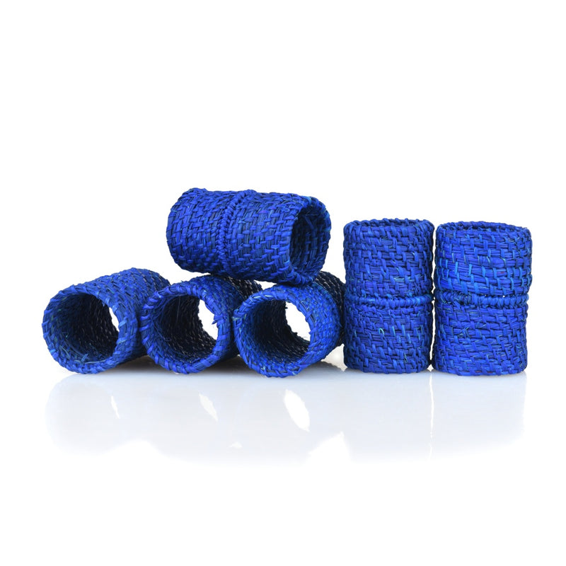 Set of six of Blue Napkin Rings by Roseberry Home