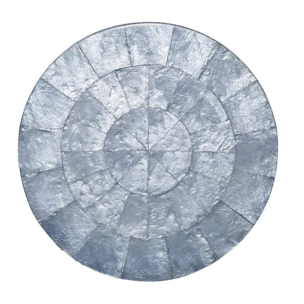Periwinkle blue Capiz shell placemat by Kim Seybert.