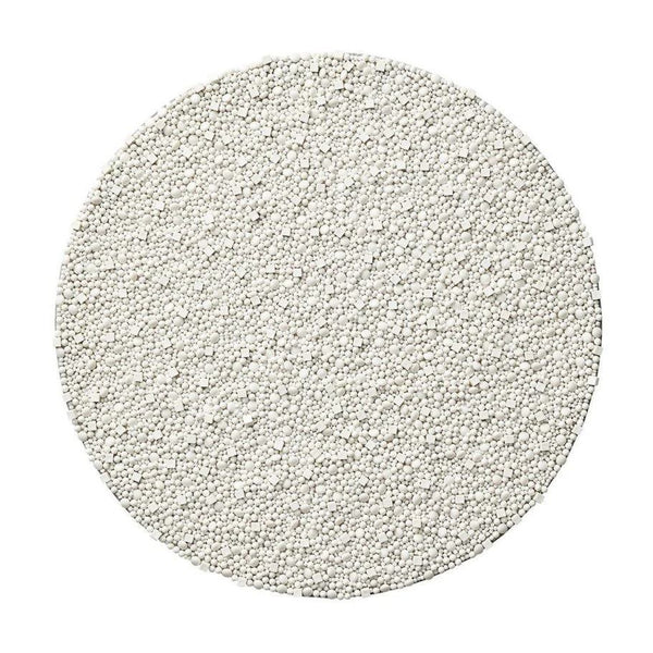 Luxury white beaded Bianco placemat with coastal-inspired texture by Kim Seybert.