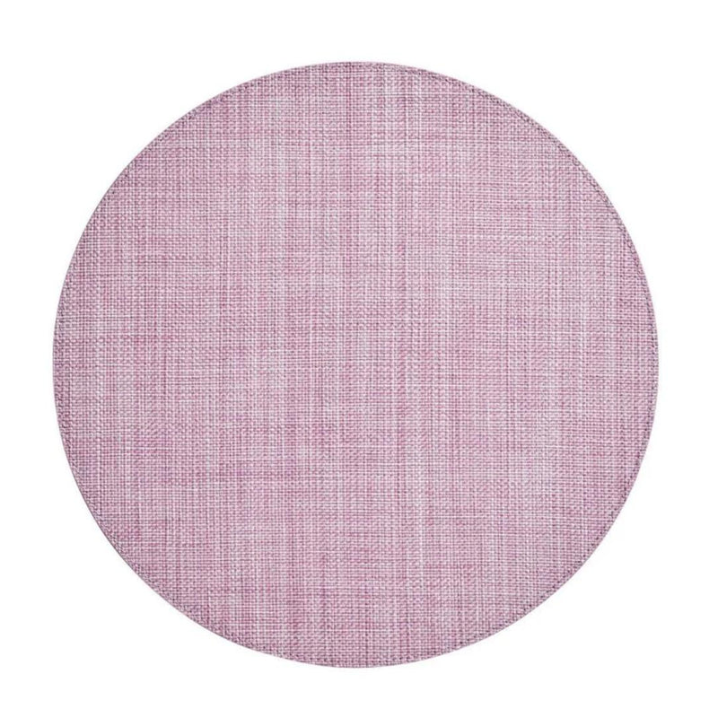 Lilac woven Portofino placemat with raffia-like texture by Kim Seybert.