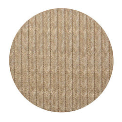 Tan brown herringbone round placemat in woven polyvinyl by Kim Seybert.