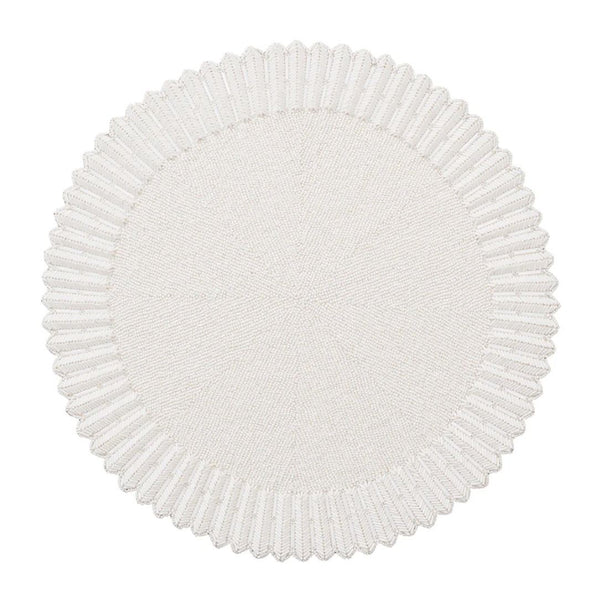Luxury white beaded Lumina placemat by Kim Seybert