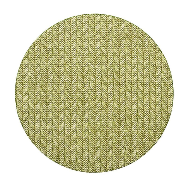 Moss green Chevron placemat with textured stitching by Kim Seybert.