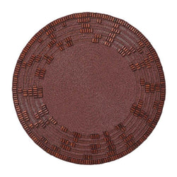 Wood Matrix placemat in brown by Kim Seybert luxury tableware.