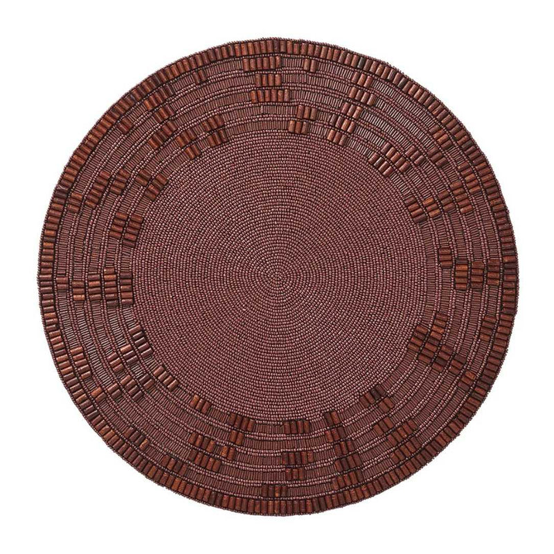 Wood Matrix placemat in brown by Kim Seybert luxury tableware.