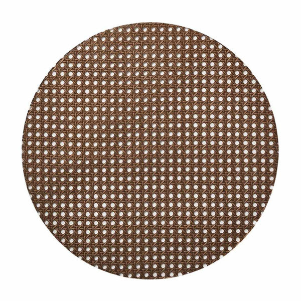 Reed placemat in brown faux wicker by Kim Seybert luxury tableware.