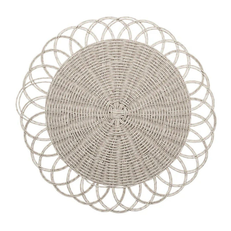 Kim Seybert Alfresco placemat in gray faux rattan.