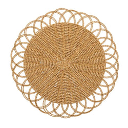 Natural Alfresco placemat in handwoven faux rattan by Kim Seybert.