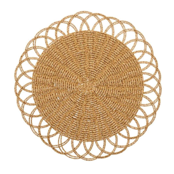 Natural Alfresco placemat in handwoven faux rattan by Kim Seybert.