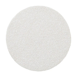 Luxury white beaded Perennial placemat with vermicelli pattern by Kim Seybert.