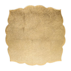 Champagne-gold Fez placemat with lacquer finish by Kim Seybert.