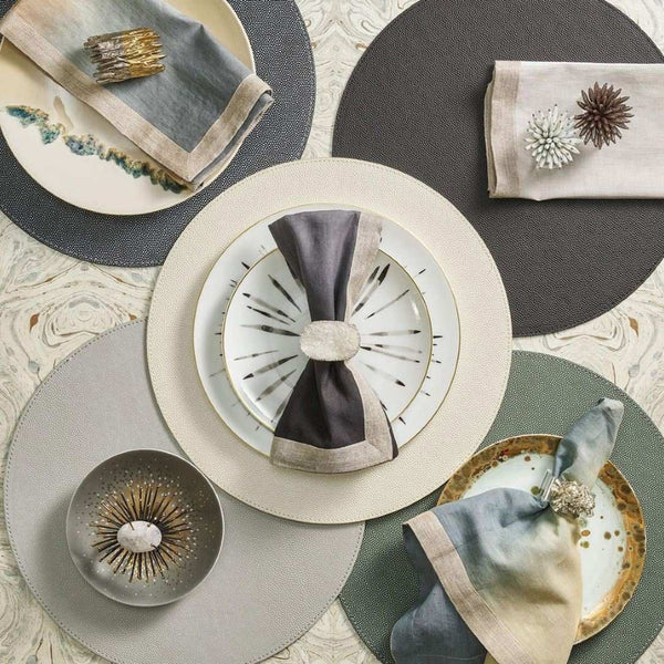 Elegant Shagreen placemat in black for refined dining with different colour options.