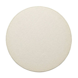 Pearl faux shagreen round placemat with refined texture by Kim Seybert.