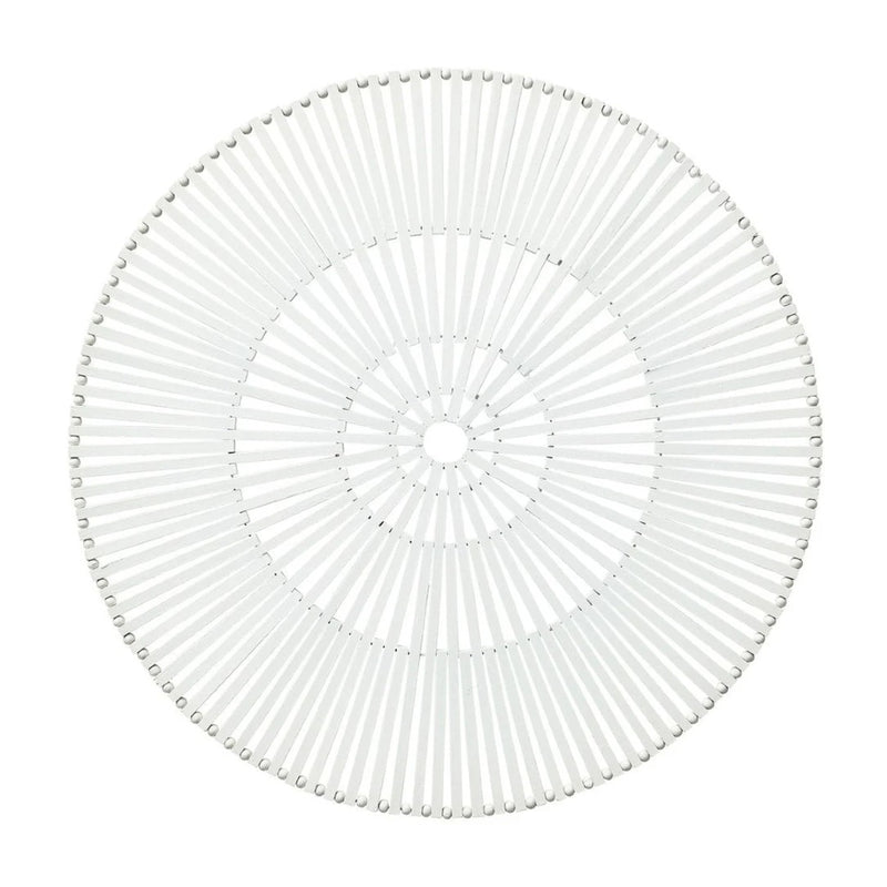 White spoke bamboo placemat by Kim Seybert, luxury tableware.