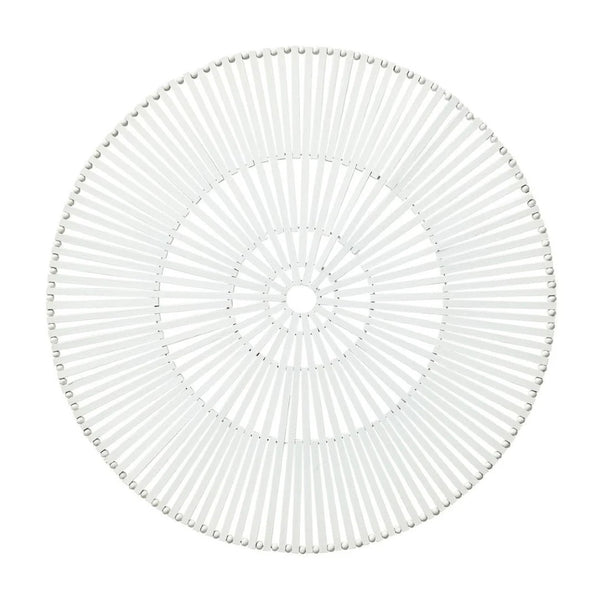 White spoke bamboo placemat by Kim Seybert, luxury tableware.