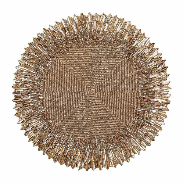 Kim Seybert Ray placemat in gold and crystal sequins.