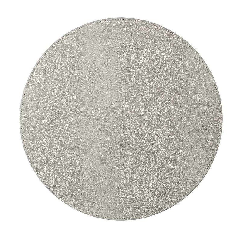 Grey faux shagreen placemat with textured finish by Kim Seybert.